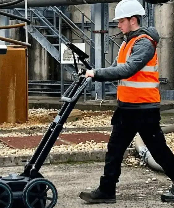 Ambler Group surveyor carrying out a GPR utility survey in Scotland